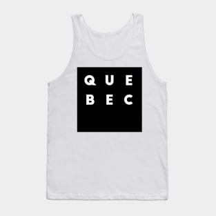 Quebec | Black square, white letters | Canada Tank Top